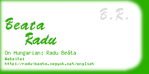beata radu business card